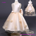 New Arrival Flower Girls Dress with 3D Flowers Modern Style Party Dress